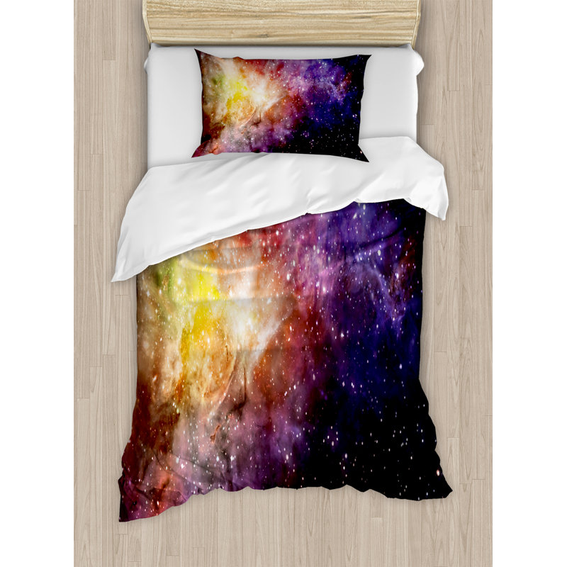 Galaxy Glam Polyester Abstract Duvet Cover, Twin