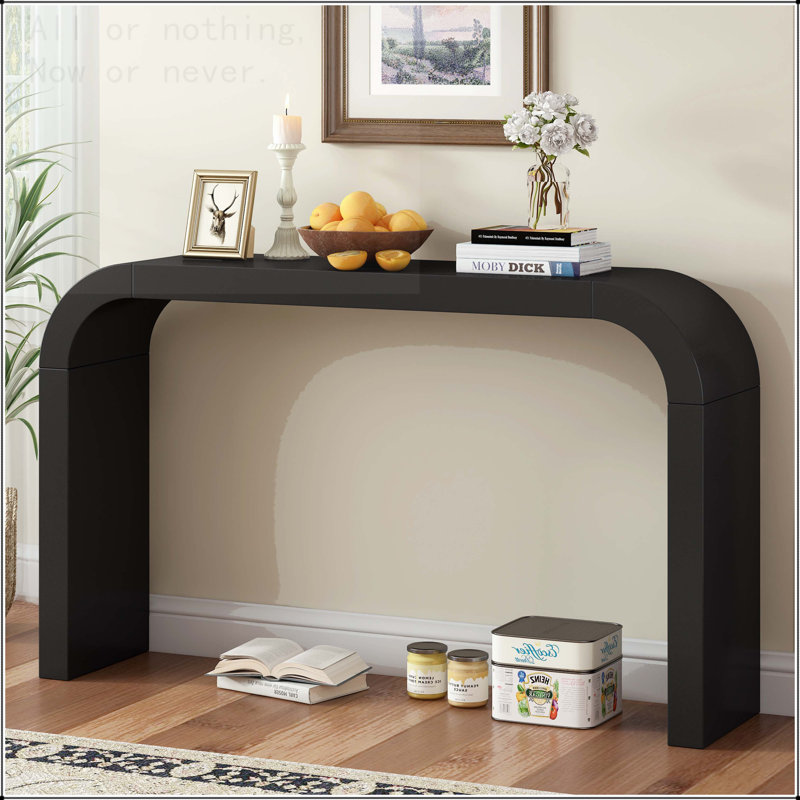 Modern Minimalist Console Table with Sleek Design, Black