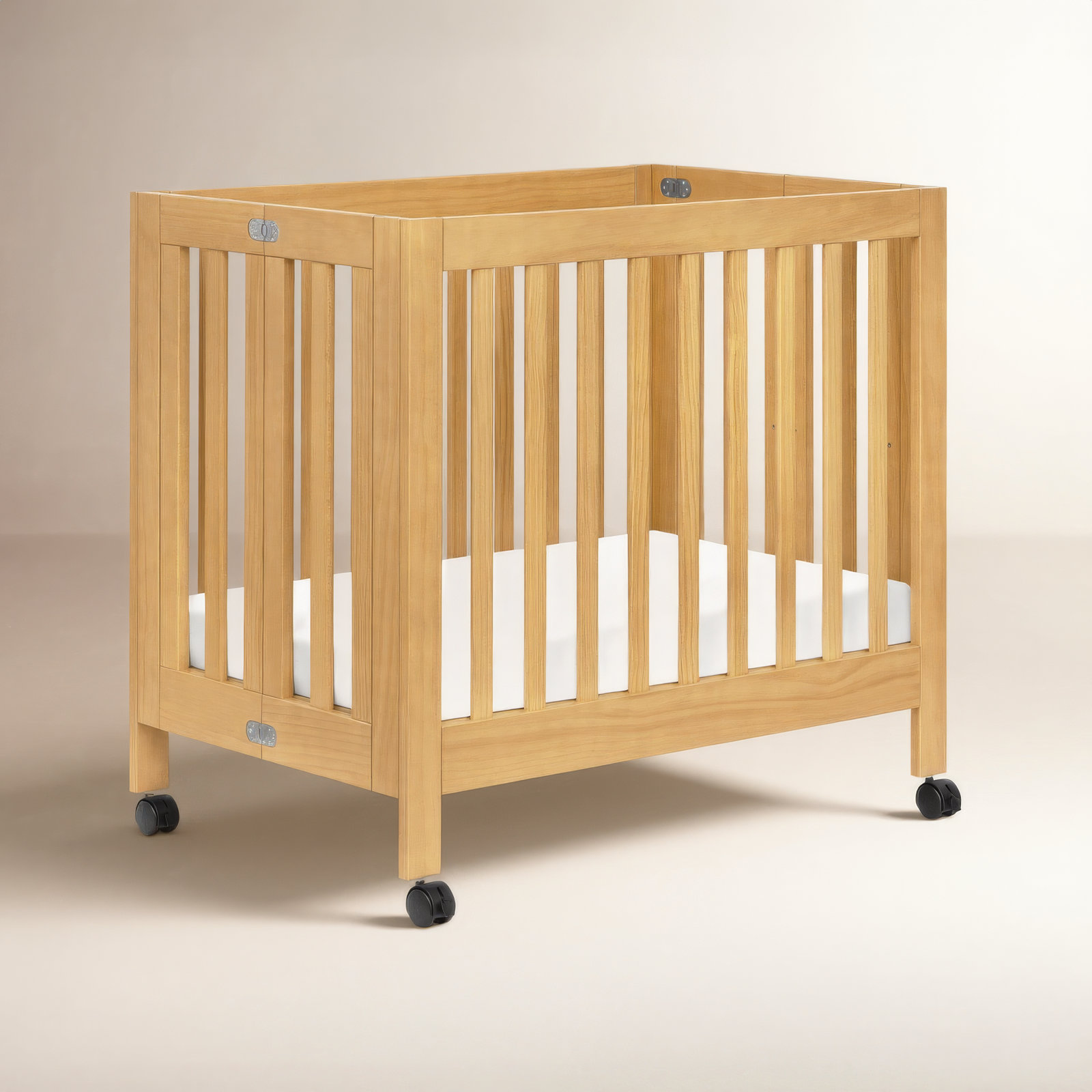 Origami Pine Foldable Portable Crib, Honey