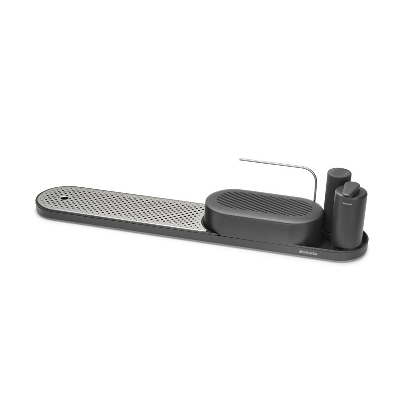 Mineral Grey Plastic 3-Piece Sink Organizer Set