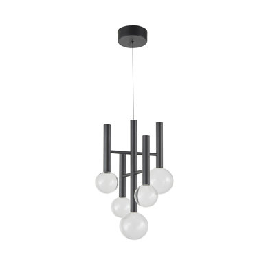 Lustre Terra - noir - 5 lumières - 12 po de diamètre