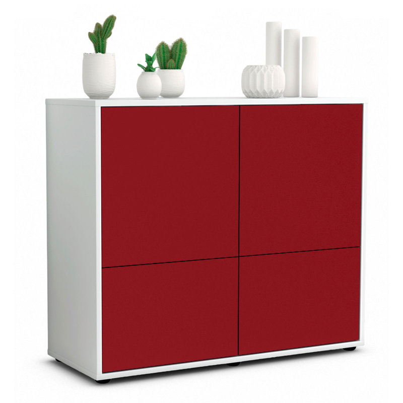 Potrero 92cm Sideboard, White/Red