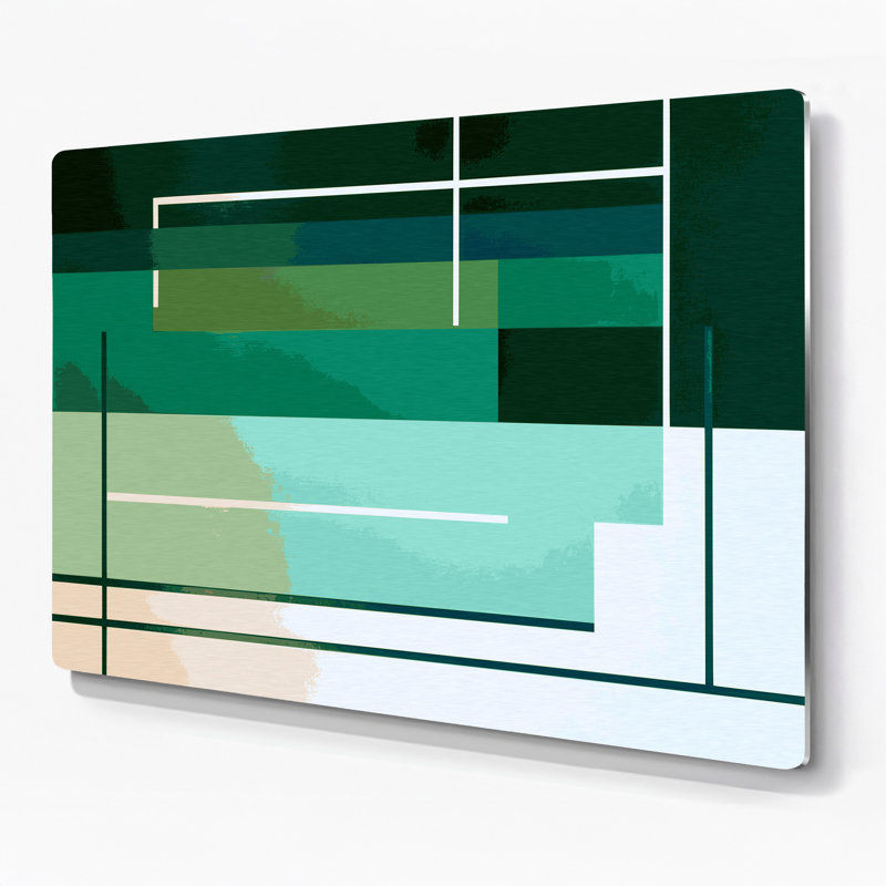 Art mural rigide en métal vert 50, H 12 po x l 18 po