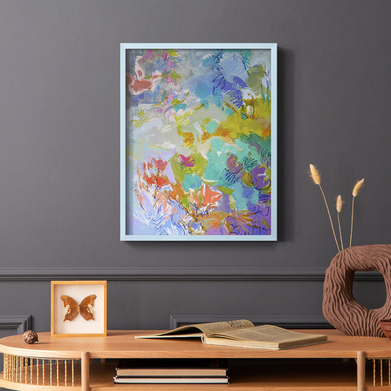 Let Me Bloom I Am, reproduction encadrée - bois massif, Bleu, H 10 po x l 8 po