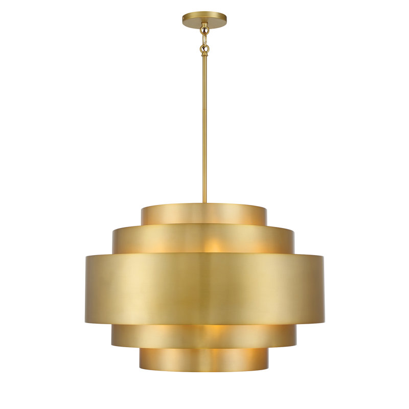 Everly Quinn Binnaz Soft Brass Finish Pendant Light