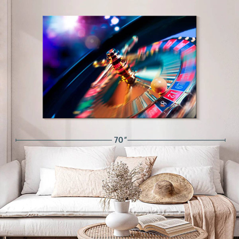 Senne Spinning Neon Roulette, 34" H x 51" W