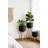 Set of 3 Poly Rattan Baskets with Rope Texture and Tapered Wooden Legs, L:12x12x23.5" M:10x10x17.5" S:8x8x13.5"-1519548856