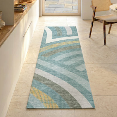 Tapis de qualité supérieure Mid-Century moderne lavable à la machine Premium Mayfield AMF2467