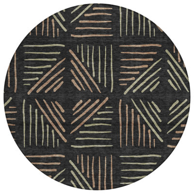 Machine Washable Indoor/Outdoor Kugler ACN2413 Geometric Rug