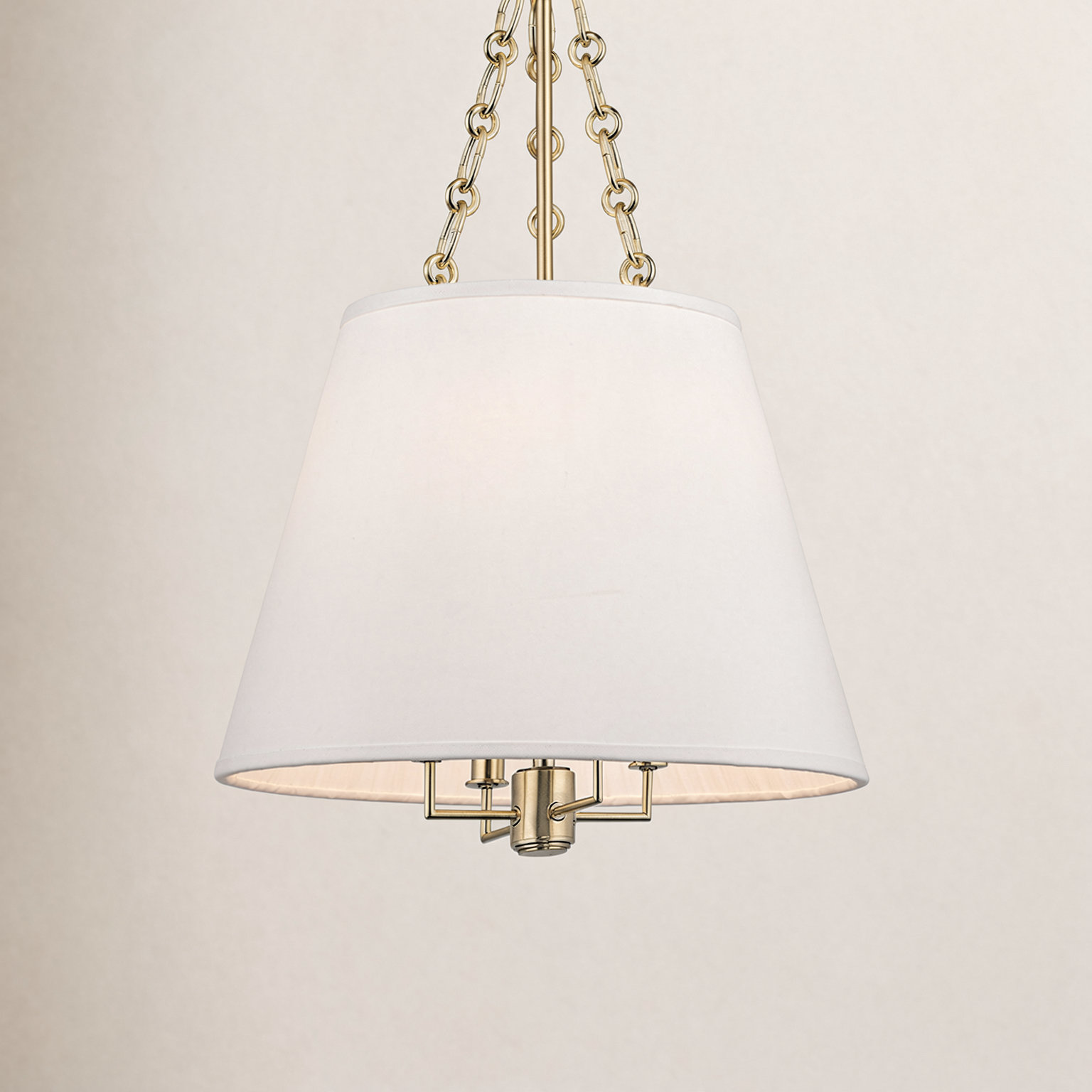 Trejuan 4 Light Faux Silk Pendant, Aged Brass