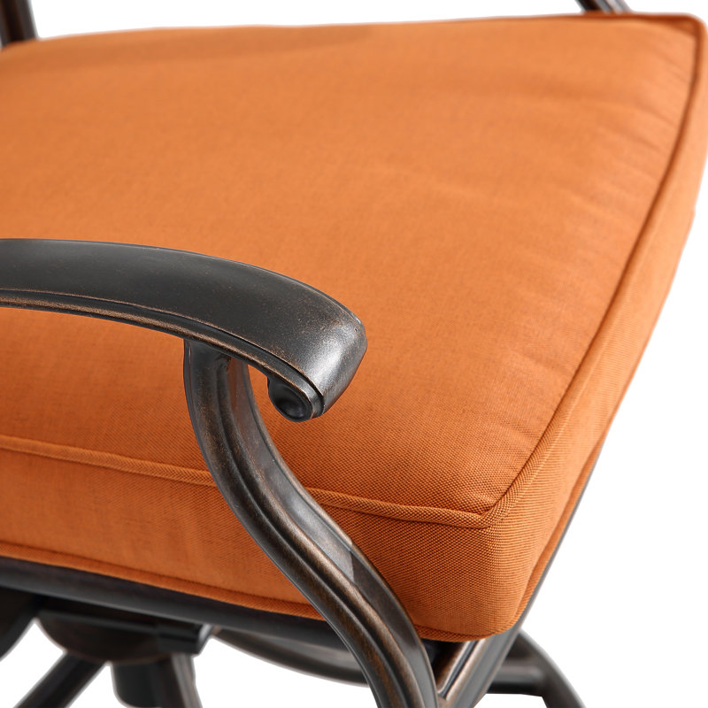 Chaise de patio pivotante avec coussins Banski, Orange