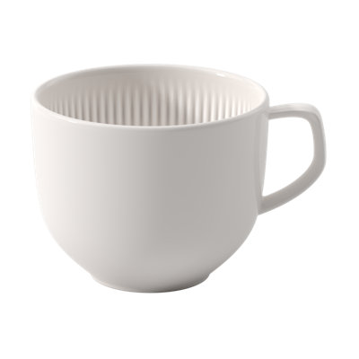 Tasse à café Villeroy & Boch Afina, porcelaine de qualité supérieure, fabriquée en Allemagne, va au lave-vaisselle et au micro-ondes, 3,25 po x 2,5 po, empilable, blanche