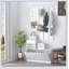Armoire à portes combinées avec armoire à chaussures + tablette suspendue + miroir