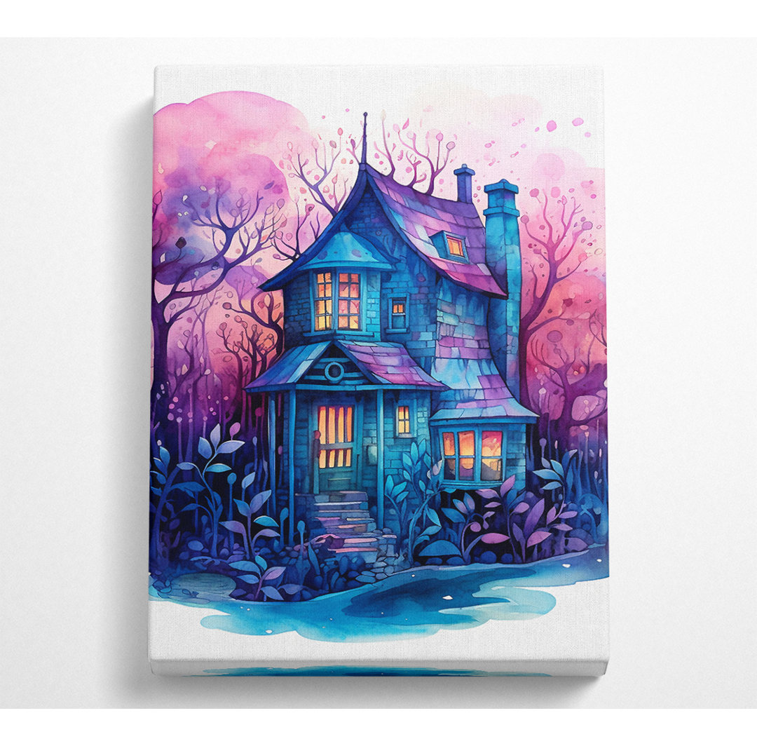 Haunted House Purple - Kunstdrucke auf Leinwand - Wrapped Canvas