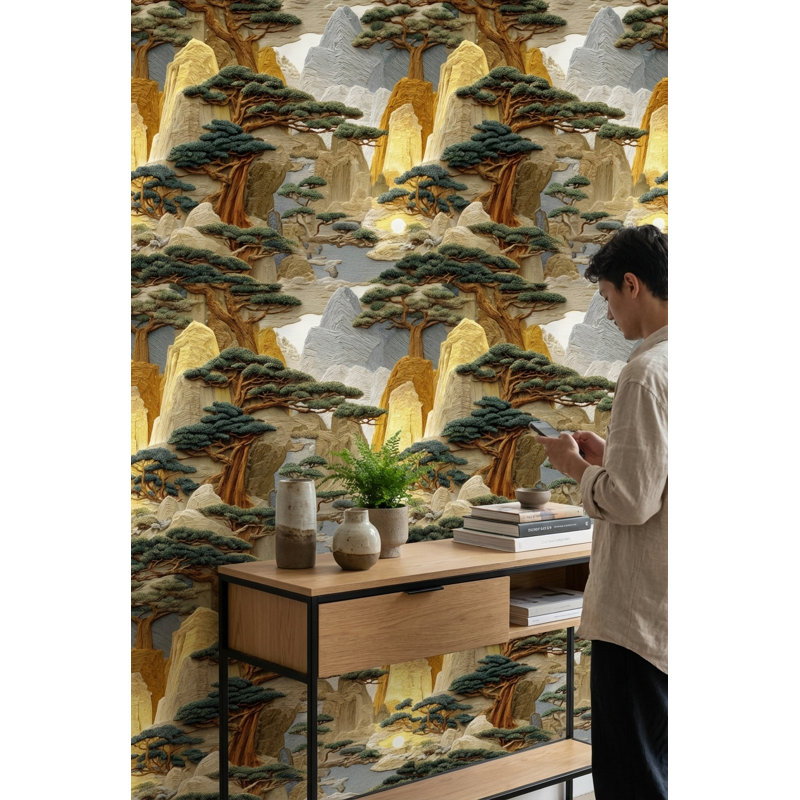 Papier peint paysage mural traditionnel serein