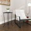 16" Patio Side Table, Metal Outdoor Table with Grid Top, Black