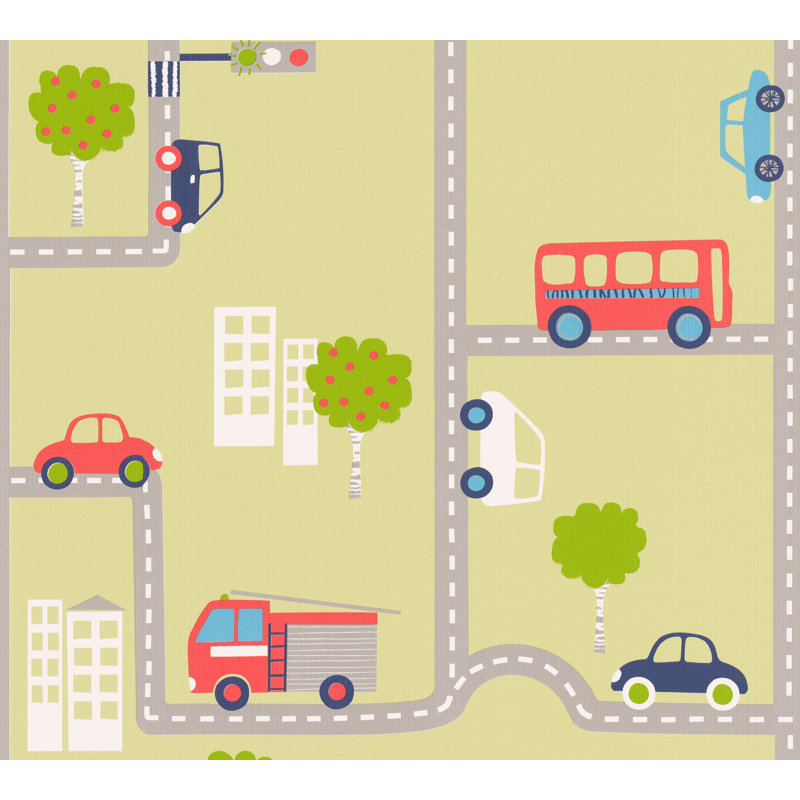 Boys and Girls 10.1m x 53cm Wallpaper, Multicolour and Green