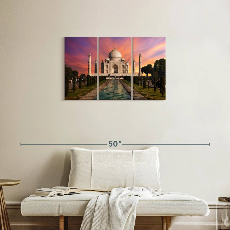 Lever de soleil au Taj Mahal, H 20 po x l 33 po