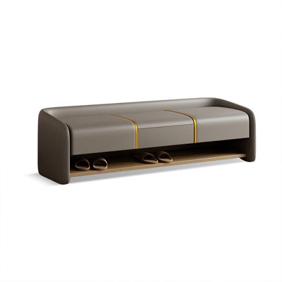 Banc rembourré gris