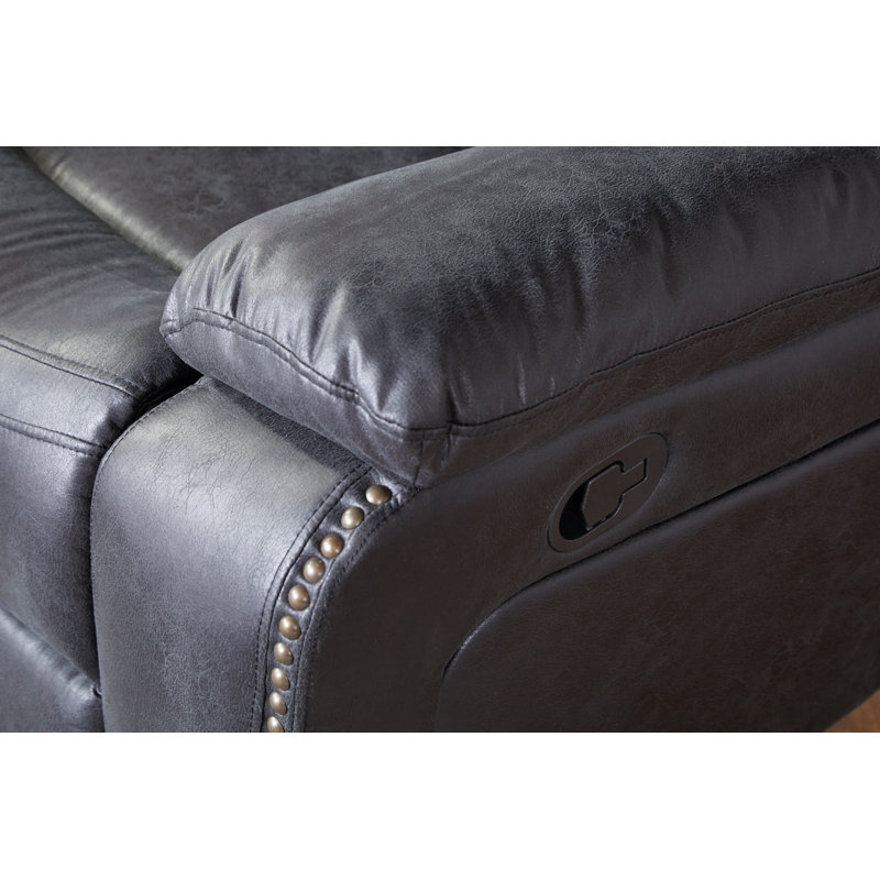Mackie 65'' Faux Leather Reclining Loveseat