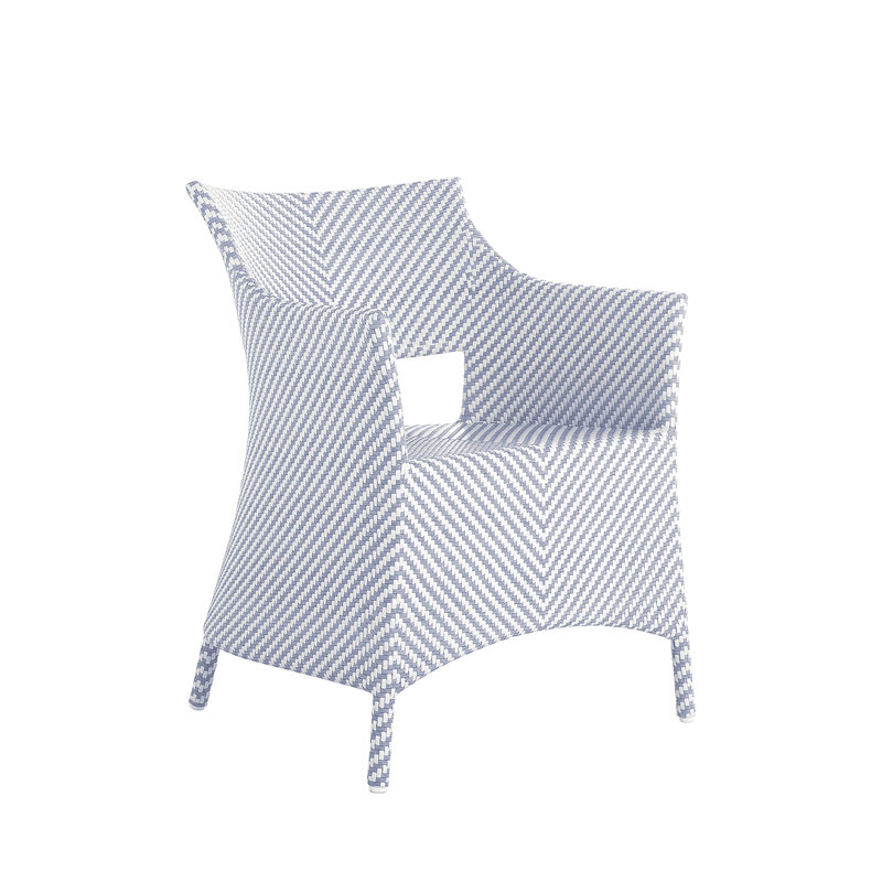 Fauteuil Bari - blanc et chambray, Blanc / chambray