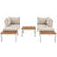 Outdoor Edgecomb Powder Coated Steel 4 - Person Seating Group with Cushions-853530396-853530397