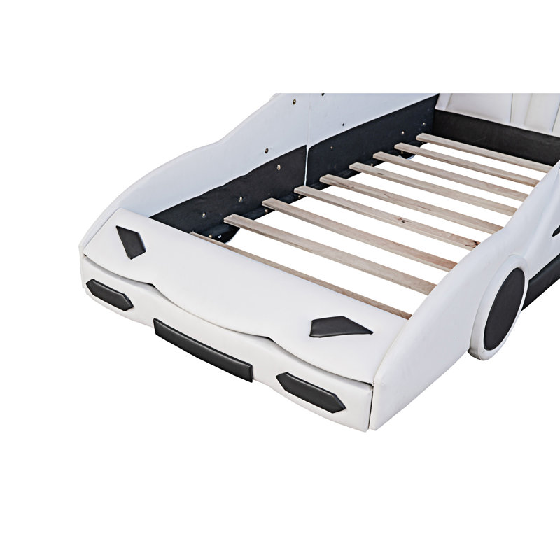 Lit plateforme avec roulettes Race, Blanc