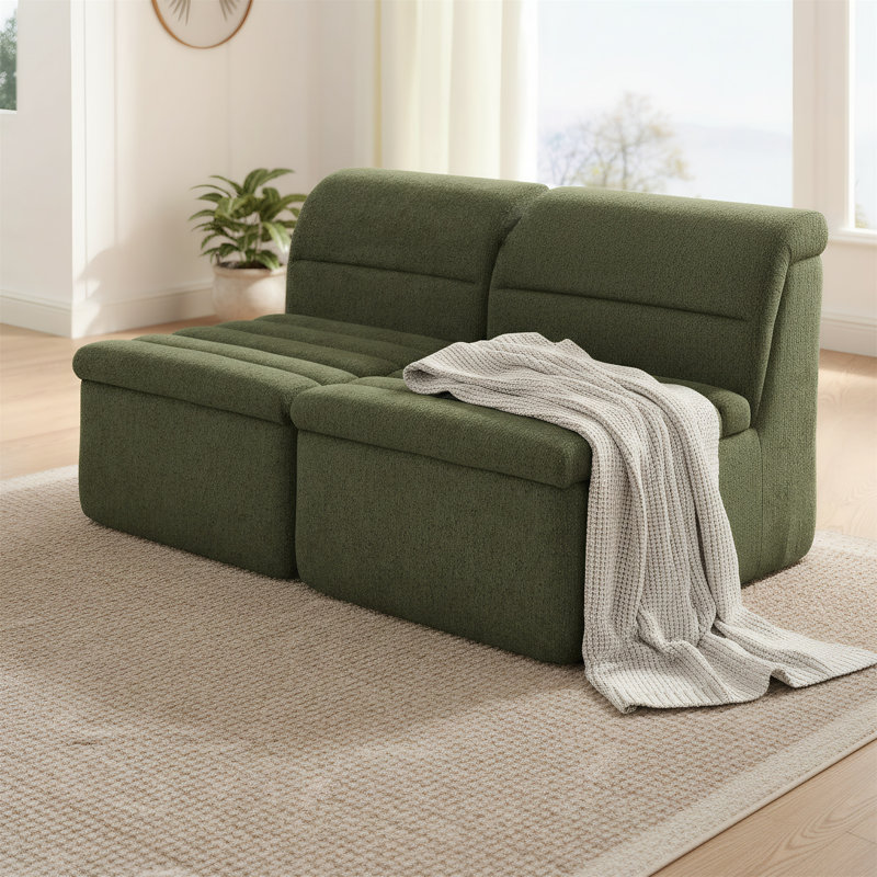 Canapé simple en chenille douce, Vert