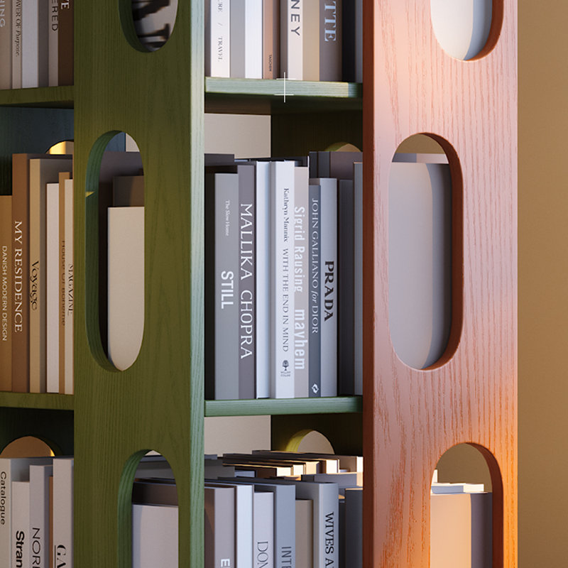 Bibliothèque tournante de style français, (5 tablettes) H 61,81 po x l 17,32 po x P 17,32 po