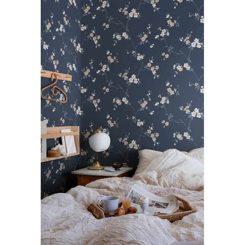 Villa Dalaro 2 Floral Wallpaper Roll, Classic Blue