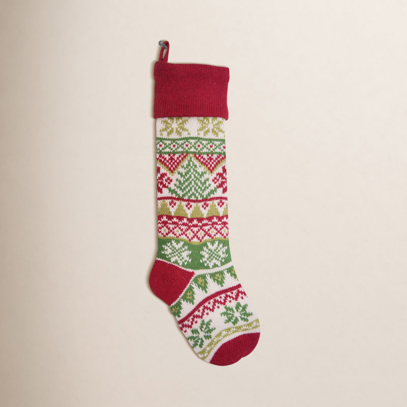 Holiday Tree Knit Stocking