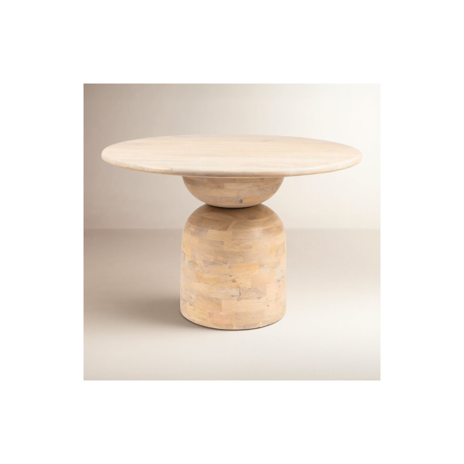 Kashida 47" Round Dining Table, Light Brown