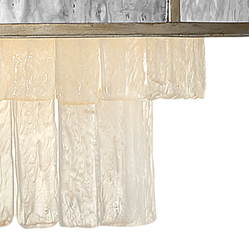 Reverie 20" Four-Light Convertible Pendant w/ Hammered SS Shade & Textured Crystals