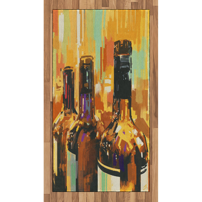 Wine High Density Long Fiber Poly Threads Decorative Area Rug Carpet, Rectangle 2'7" x 5'