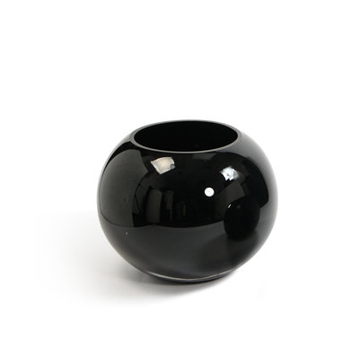 Vase en verre noir