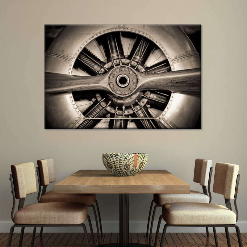 Vintage Metal Propeller Canvas Print, 8" H x 12" W x 1" D