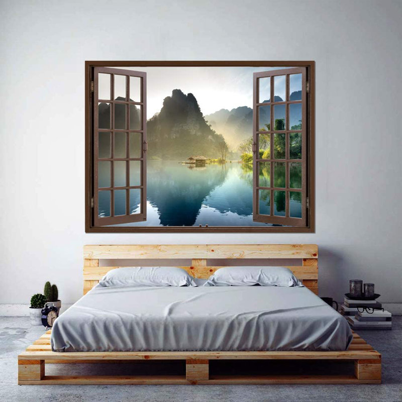 Murale lisse Les montagnes et le chalet, L 24 po x L 32 po