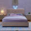 Lit tapissier pour enfants avec tête de lit surdimensionnée, lumière DEL et 4 tiroirs de rangement, tissu Boucle-1604488129-1604487738