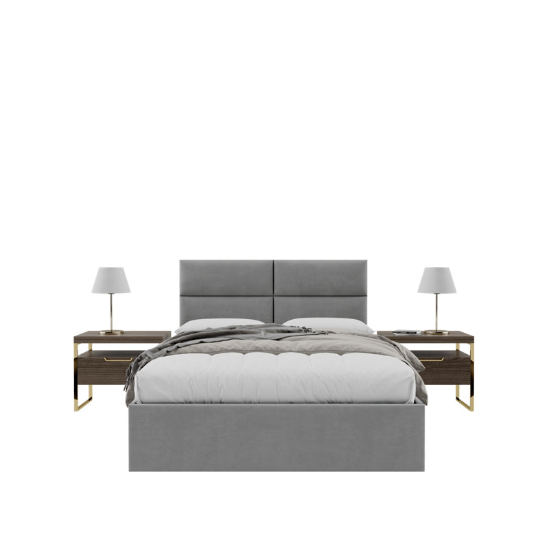 Sapan Upholstered Headboard, Queen, Micro Suede Charcoal Gray