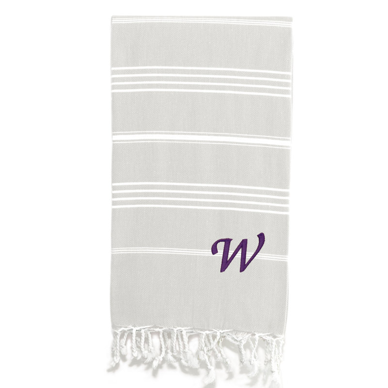 Serviette de plage 100% coton Pestemal Lucky, Crème / Blanc, W