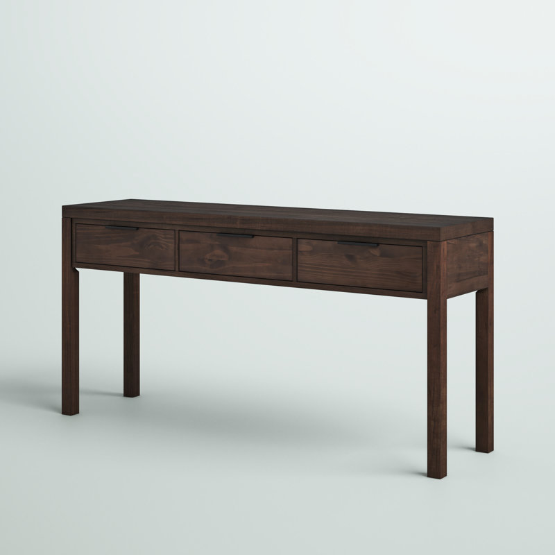 Hollander Warm Walnut Solid Wood Wide Console with Storage