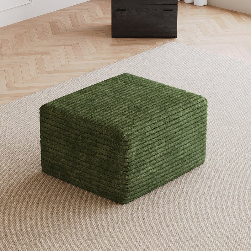 Canapé repose-pieds, tissu en velours côtelé moelleux - vert, Vert