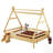 House Platform Bed With Stairs, Solid Wood Twin Frame, Low Profile Design, Childlike Fun And Natural Aesthetic-1643156503-1643156501