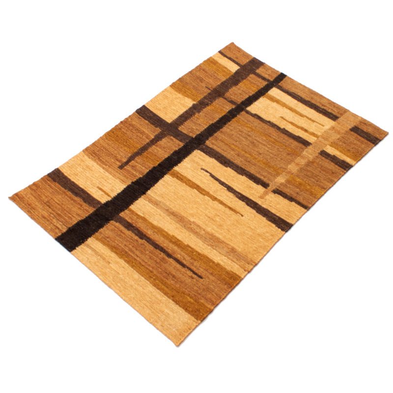 Tapis brun à tissage plat abstrait Kirstie