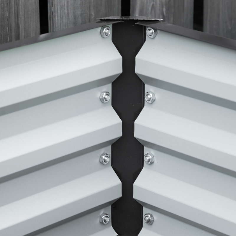 Lit de jardin surélevé en métal Evelin, 12" H x 47.25" W x 23.5" D, Gris, 2