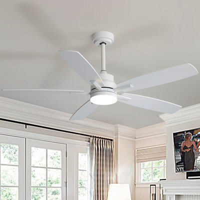  Ventilateurs de plafond avec lumières et télécommande 52 "Ventilateur de plafond encastré avec ventilateur de plafond à DEL à moteur CC réversible silencieux