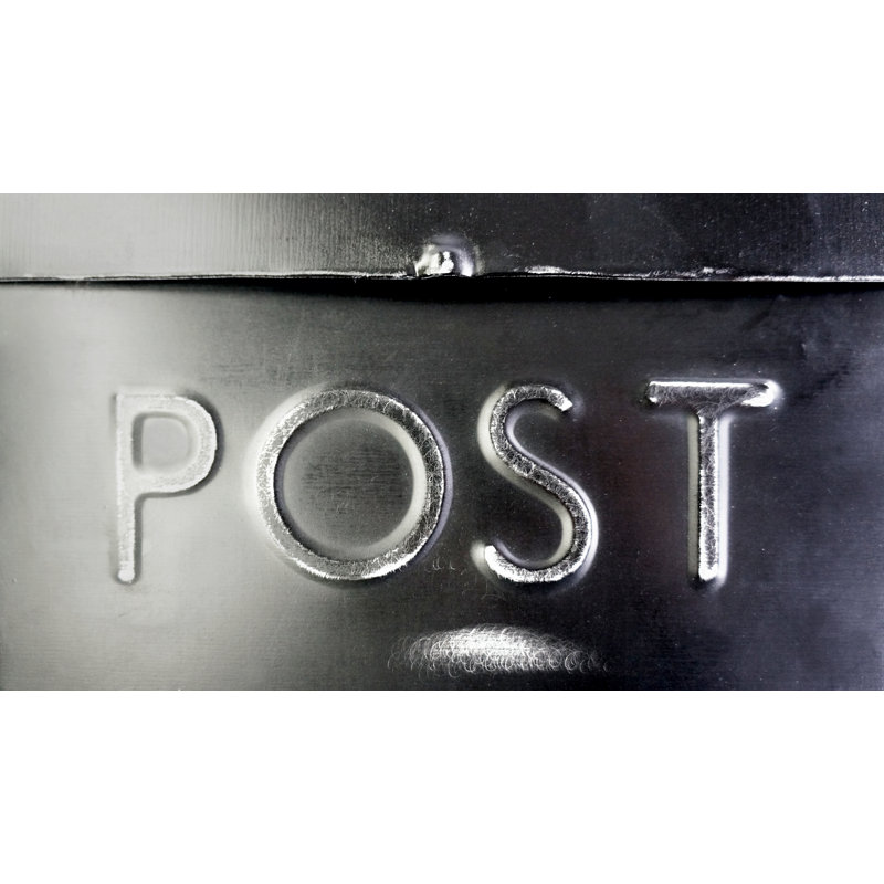 Boîte aux lettres murale poteau Euro, H 12,8 po x l 11 po x P 4,2 po, Rustique / Noir