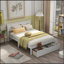 Lit plateforme avec tiroir sous le lit, blanc-1166643638
