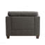 Chaise rembourrée en tissu de lin clair gris anthracite avec 3 coussins