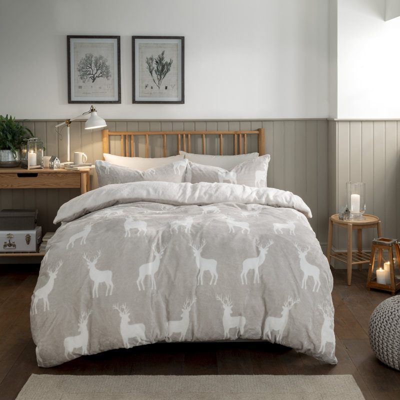 Aamina Animal Print Duvet Cover Set with Pillowcases Included, Natural, Kingsize - 2 Standard Pillowcases